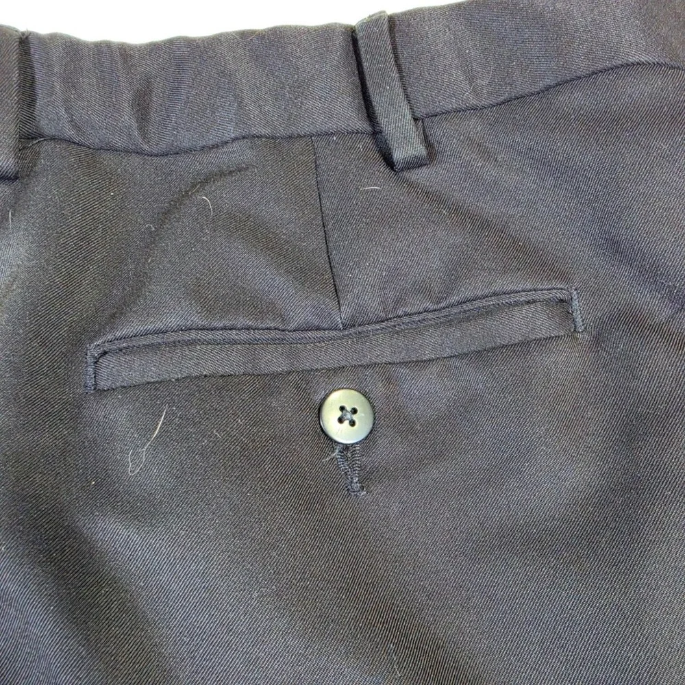 Savane Comfort Plus Mens Black Pleated Cuffed Dress Pants 34W x 34L F58994